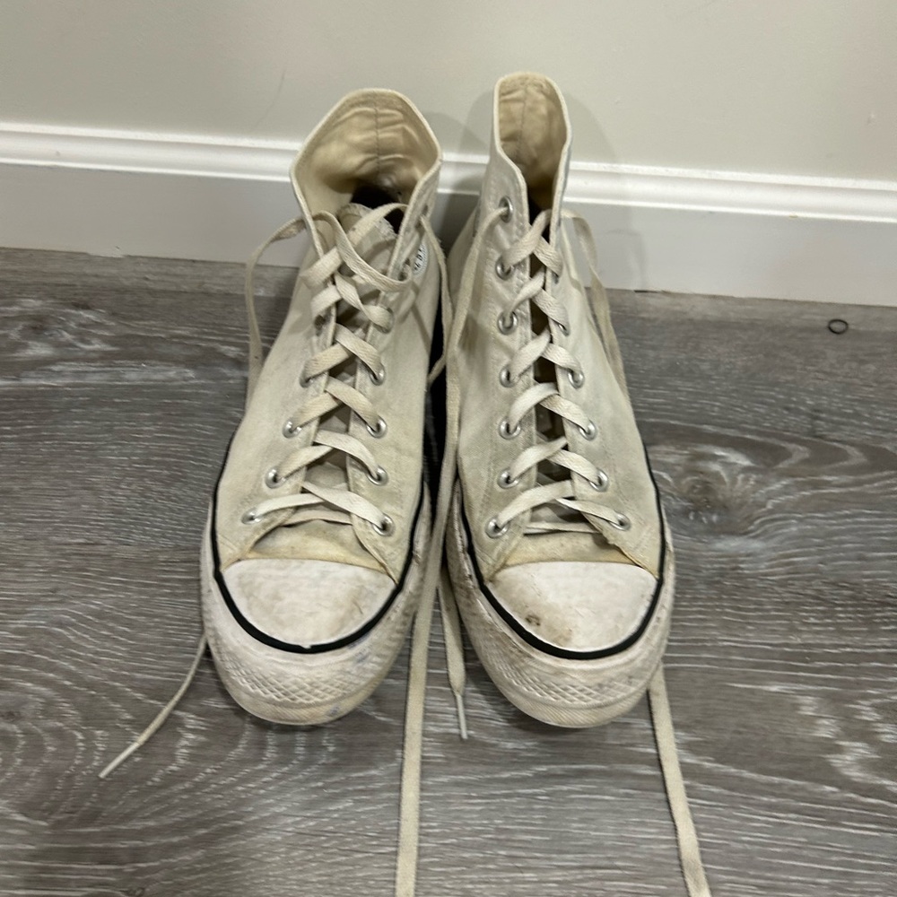 Converse Cream High-Top Sneakers